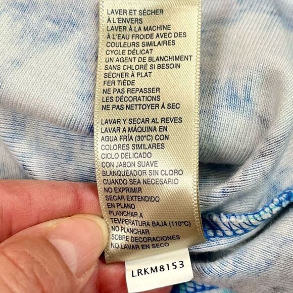 Rafaella Tye Dye Grommet Detail Short Sleeve Top 1X - Picture 9 of 9